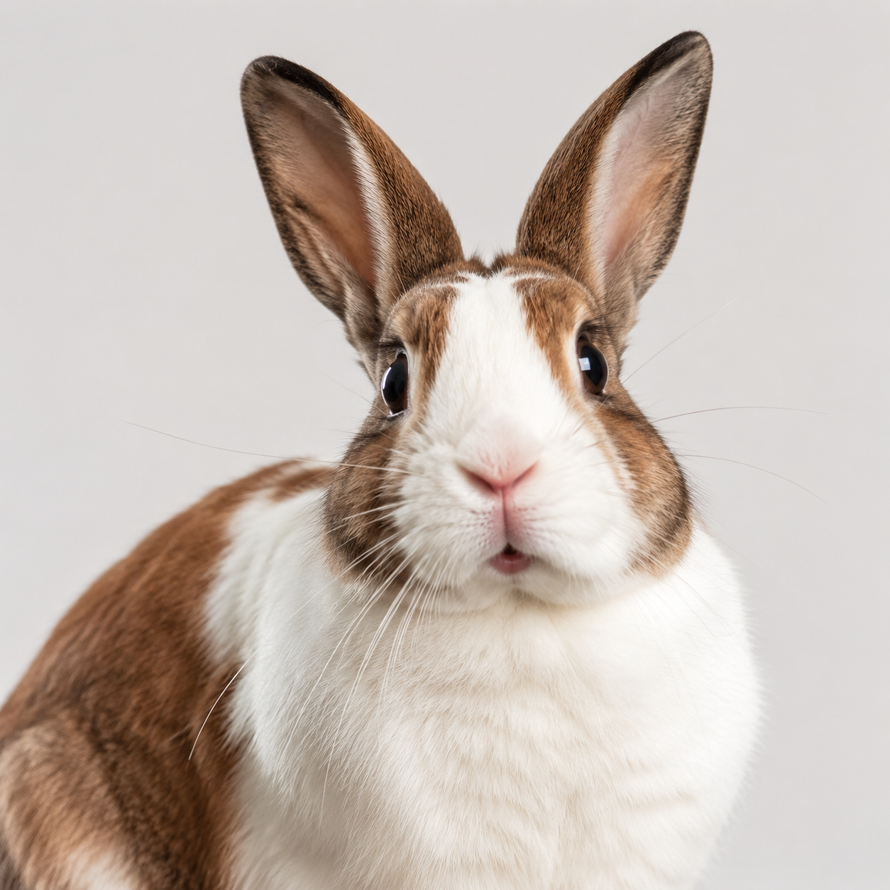 Brown and white rabbit